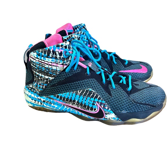 Nike | Shoes | Nike Lebron 2 Chromosomes High Top Sneakers Shoes Womens  Size 85 Blue Pink | Poshmark